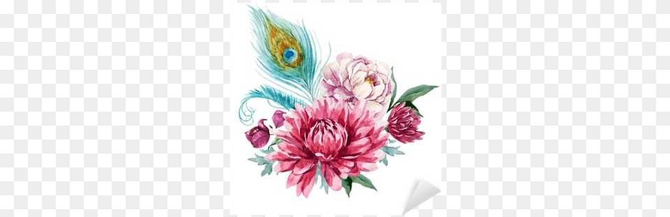 Watercolor Illustration Of Chrysanthemum Flowers, Art, Dahlia, Floral Design, Flower Free Png Download