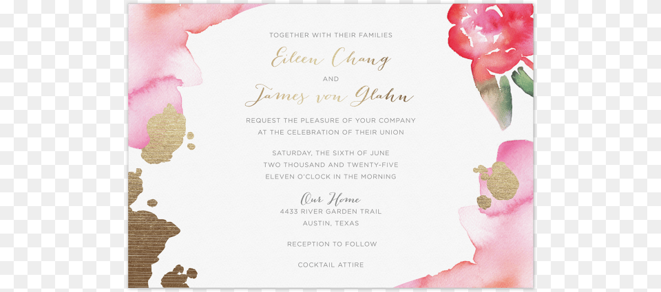 Watercolor Invitation Chloe Wedding Invitation, Text, Flower, Plant, Baby Png Image