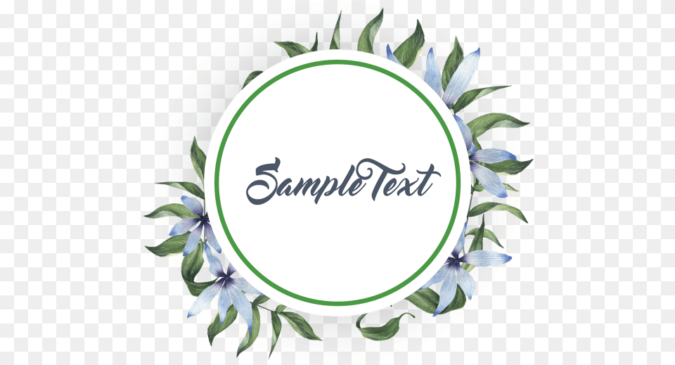 Watercolor Leaf Flower Wreath Badge Ai File Sample Text Floral Design, Plant, Herbal, Herbs, Oval Free Png