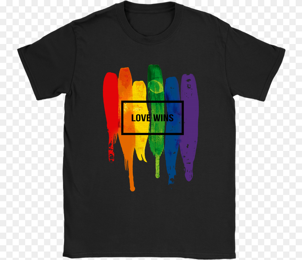 Watercolor Lgbt Love Wins Rainbow Paint Typographic Shirt, Clothing, T-shirt Free Png Download