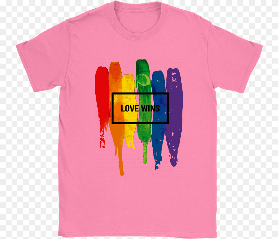 Watercolor Lgbt Love Wins Rainbow Paint Typographic T Shirt, Clothing, T-shirt, Person Png