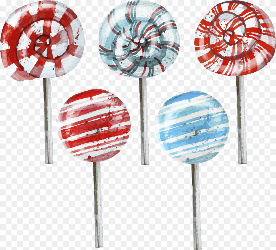 Watercolor Lollipops, Candy, Food, Lollipop, Sweets Free Transparent Png