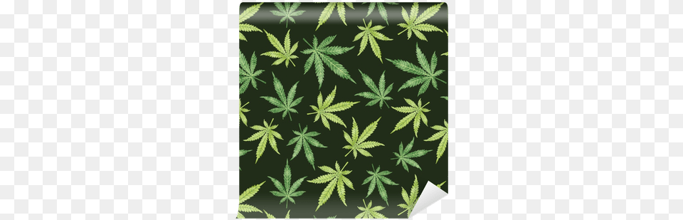 Watercolor Marijuana Leaves On Dark Watercolor Painting, Leaf, Plant, Weed Free Png Download