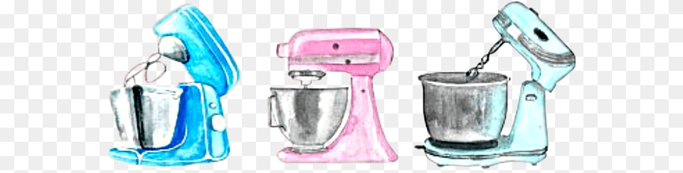 Watercolor Mixer Blender Kitchenaid Kitchenware Cooking Mixer Sketches Watercolor, Appliance, Device, Electrical Device, Blow Dryer Free Png