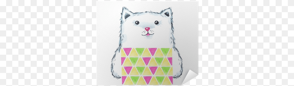 Watercolor Modern Kitty In Bright Wear Illustration, Art, Animal, Bear, Mammal Png Image