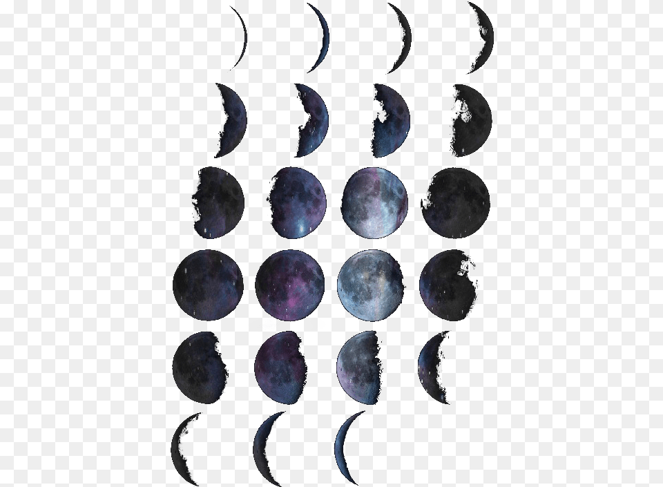 Watercolor Moon Phases, Nature, Night, Outdoors, Astronomy Free Png