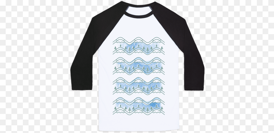 Watercolor Mountains Baseball Tee Mess With Crabo You Get A Stabo Shirt, Clothing, Long Sleeve, Sleeve, T-shirt Png