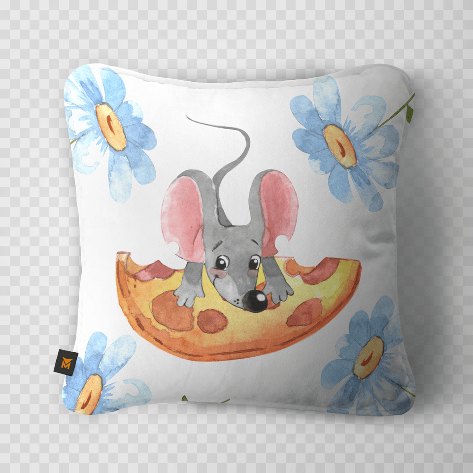 Watercolor Mouse Clipart Set Mockup, Cushion, Home Decor, Pillow, Applique Free Png