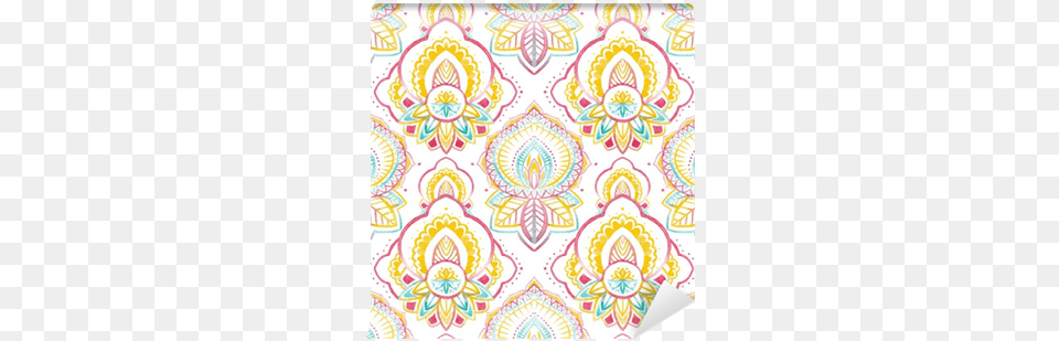 Watercolor Native Indian Pattern Wall Mural Pixers Motif, Paisley Free Png