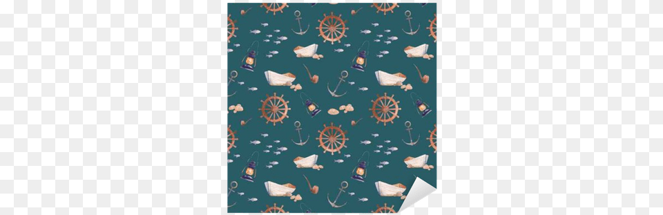 Watercolor Nautical Seamless Pattern Watercolor Painting, Home Decor, Rug, Blackboard Free Png