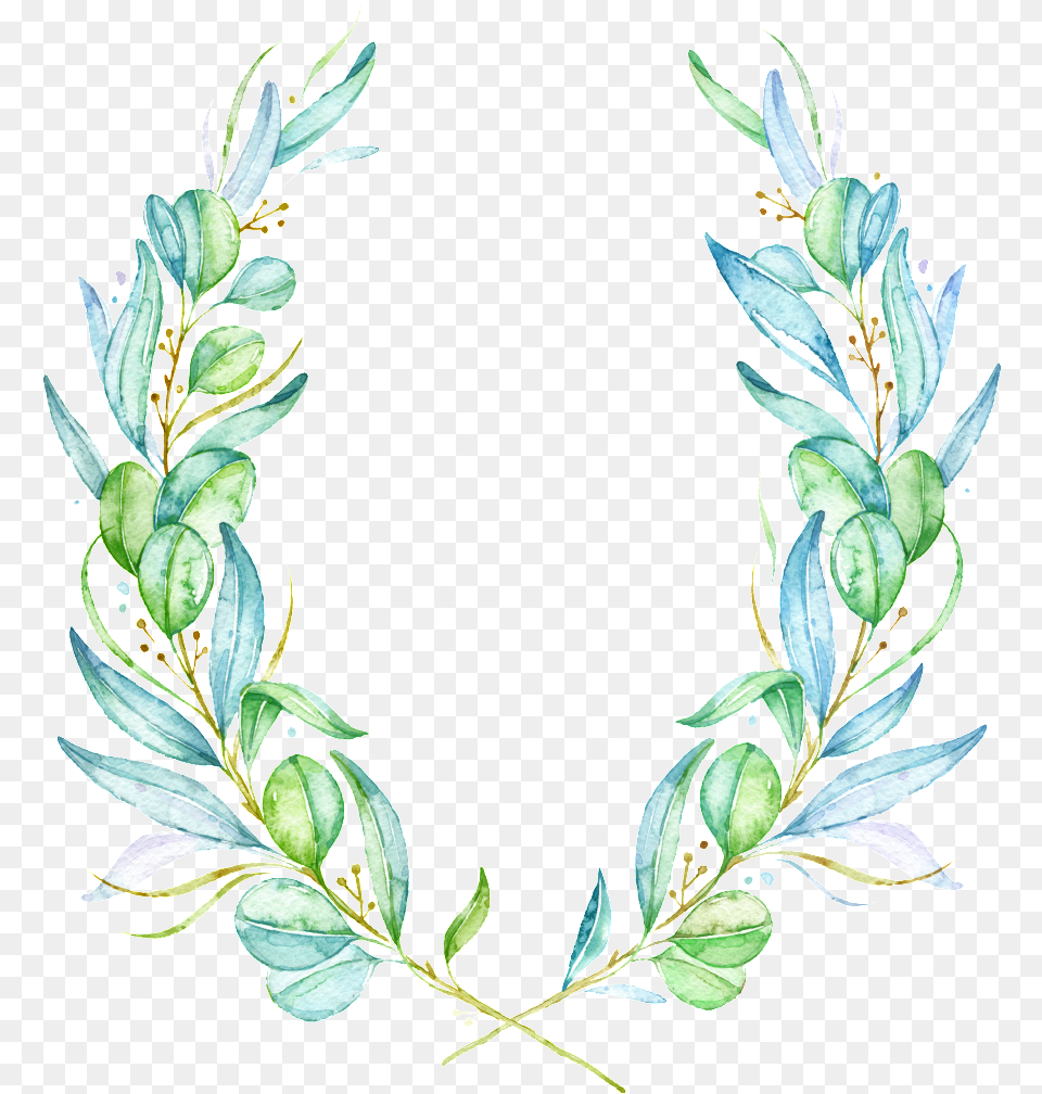Watercolor Olive Branch Freeuse Stock Watercolor Painting Leaves And Flowers, Leaf, Plant, Pattern, Art Free Png Download