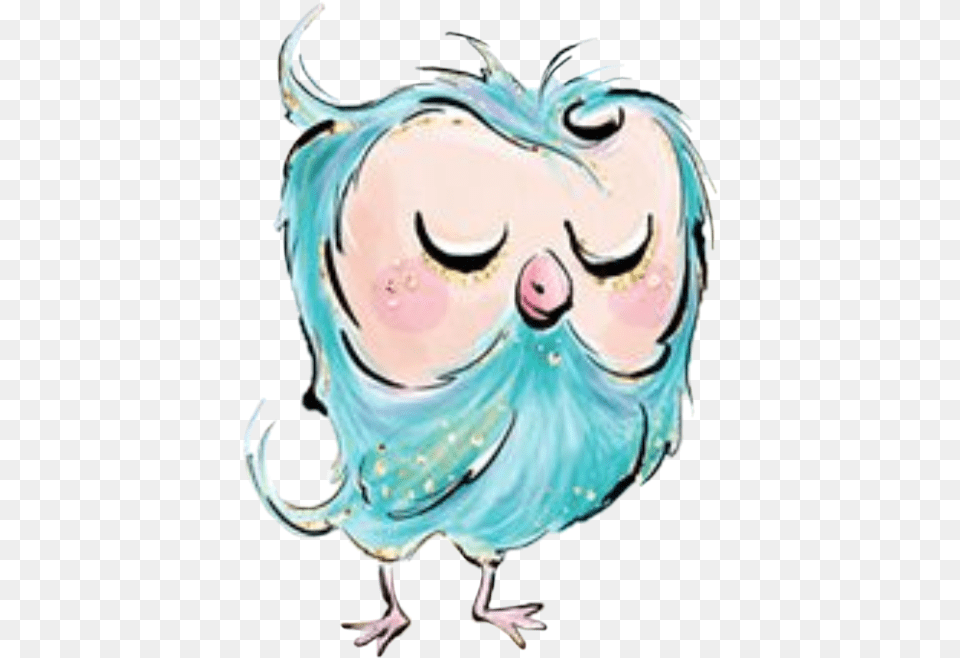 Watercolor Owl Clipart Blue Teal Bird Fowl Illustration, Animal, Fish, Sea Life, Shark Png Image