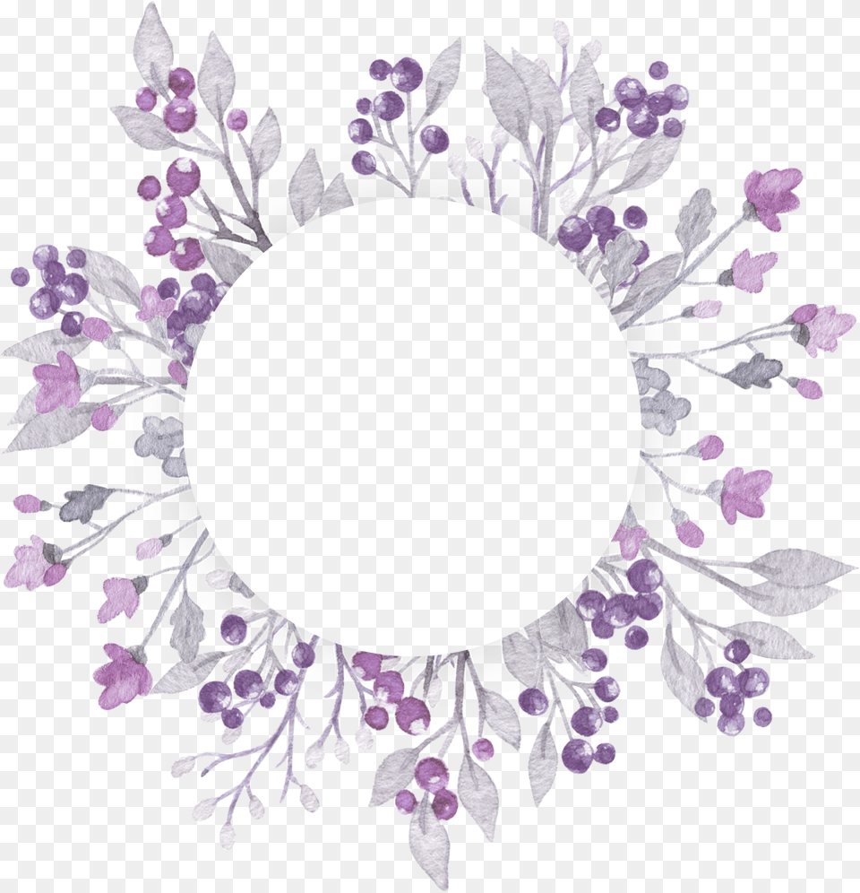 Watercolor Painting, Plant, Flower, Purple, Oval Png