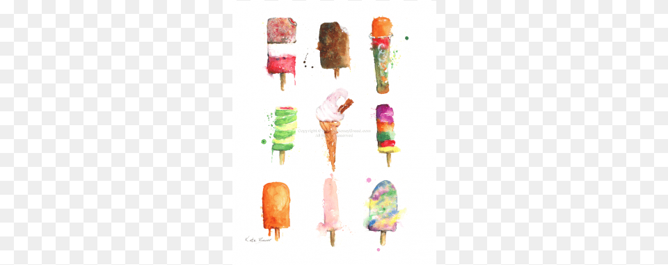 Watercolor Painting, Cream, Dessert, Food, Ice Cream Free Png