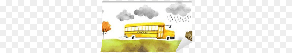 Watercolor Painting, Bus, School Bus, Transportation, Vehicle Free Transparent Png