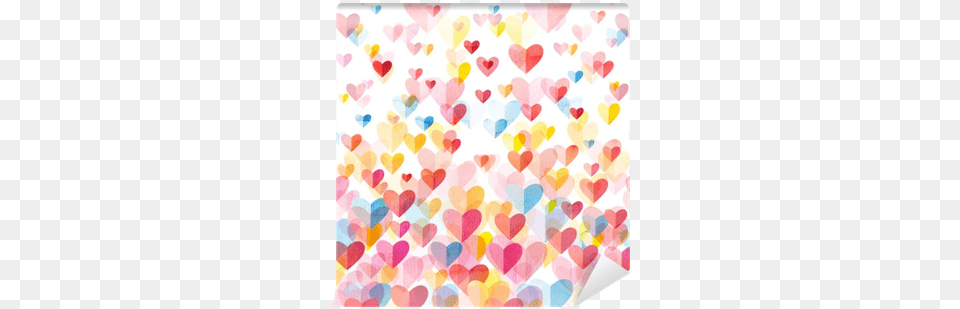Watercolor Painting Background Heart Wall Mural Pixers Visual Arts, Paper, Pattern, Confetti Free Png Download