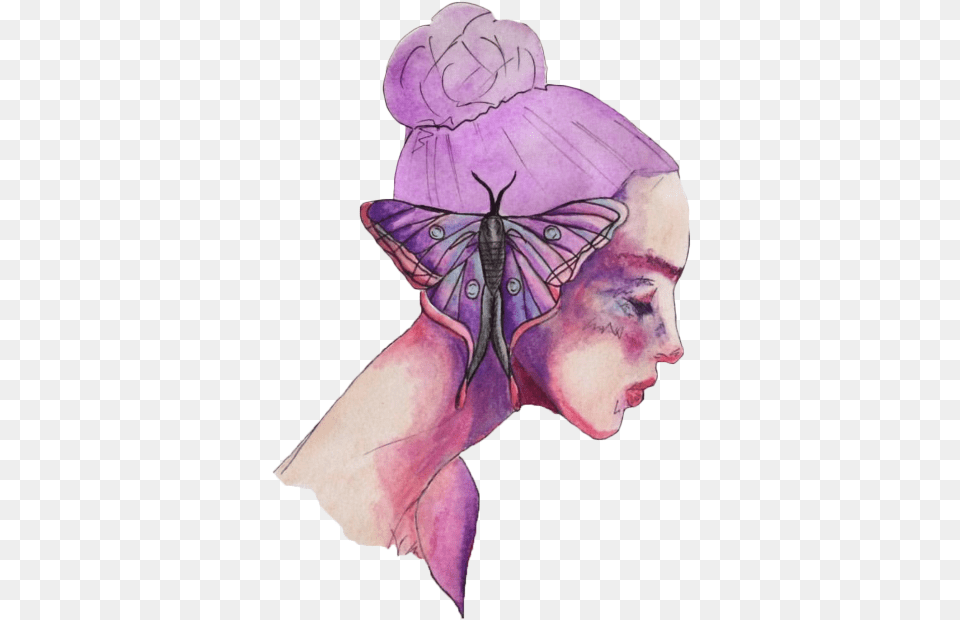 Watercolor Painting Butterfly Watercolor Aesthetic Purple, Adult, Male, Man Free Transparent Png