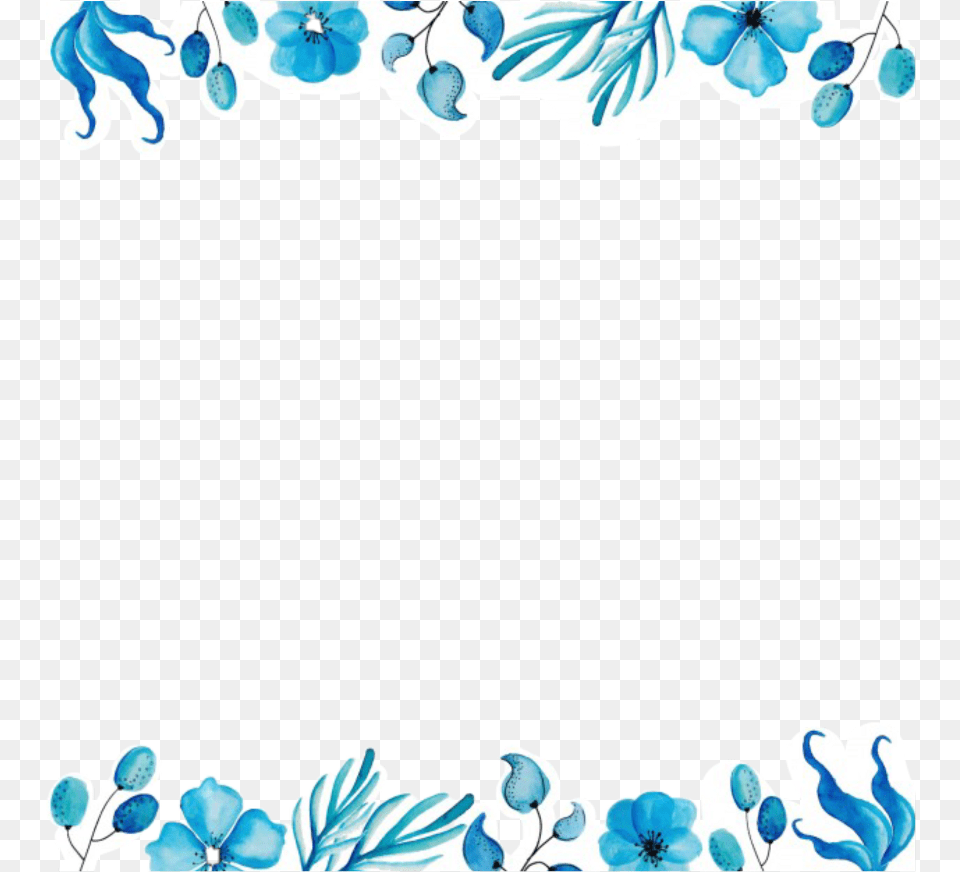 Watercolor Painting Clipart Blue Floral Border Design, Art, Floral Design, Graphics, Pattern Free Png