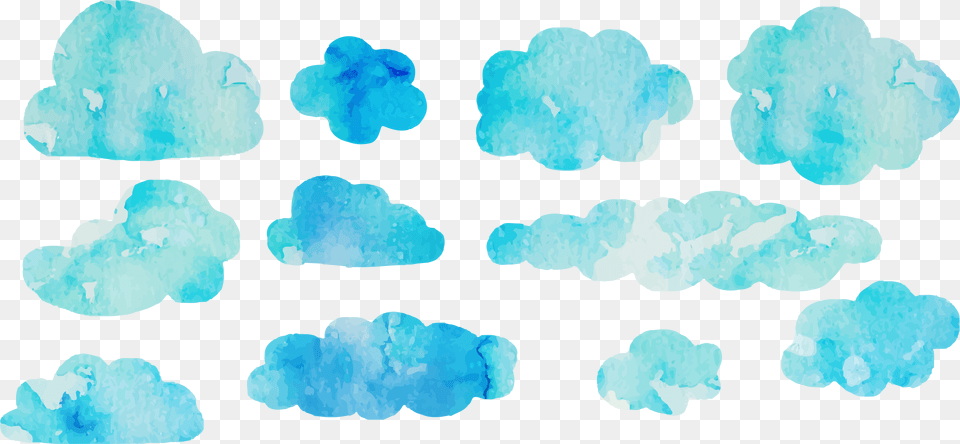Watercolor Painting Cloud Euclidean Vector Watercolor Painting, Turquoise, Mineral, Outdoors, Ice Free Png