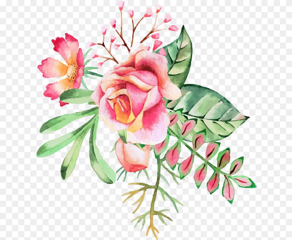 Watercolor Painting Flower Ink Watercolor Roses Daisies Watercolor Painting, Art, Plant, Pattern, Graphics Free Png Download