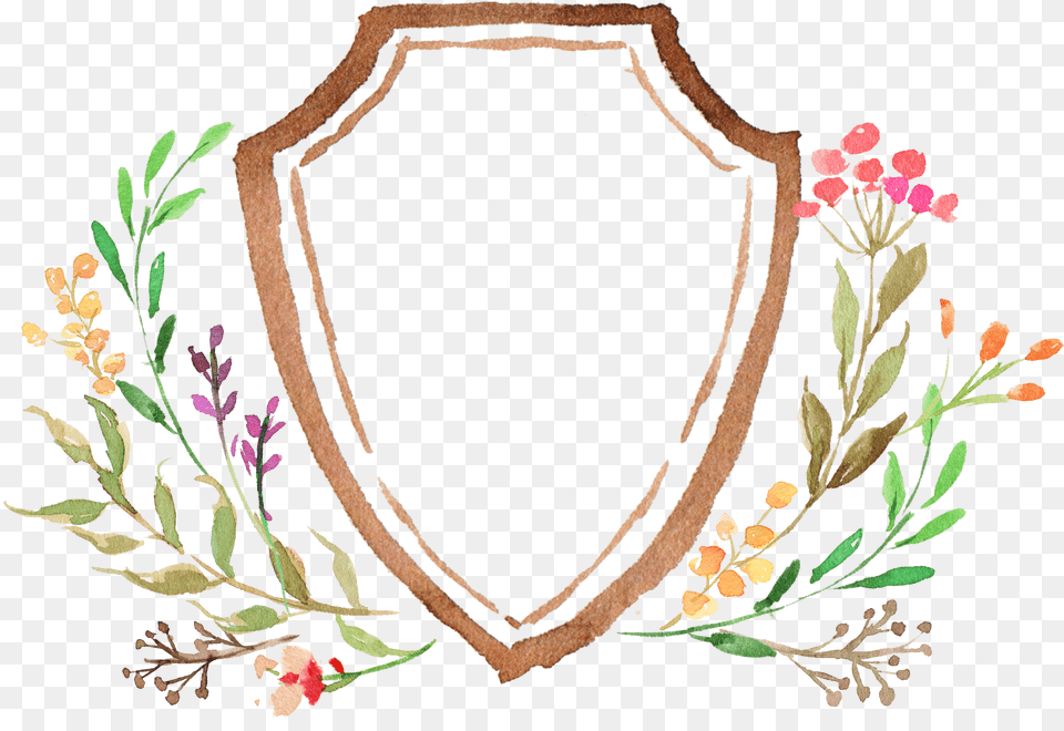 Watercolor Painting Logo Chic Transparent Boho Clipart, Plant, Pattern, Armor Free Png Download