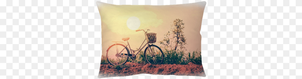 Watercolor Painting Of A Beautiful Vintage Bicycle Imagenes De Paisaje Con Bicicleta Con Filtro Antiguo, Cushion, Home Decor, Transportation, Vehicle Png