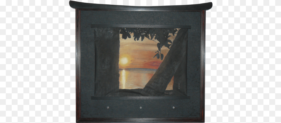 Watercolor Painting Of A Tropical Sunset In Fiji Brilliant Watercolor Painting, Art, Fireplace, Indoors Free Png