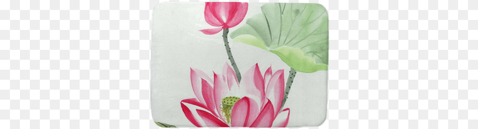 Watercolor Painting Of Pink Lotus Flower Bath Mat Buddhism Day By Day Wisdom For Modern Life Book, Art, Floral Design, Graphics, Pattern Png Image