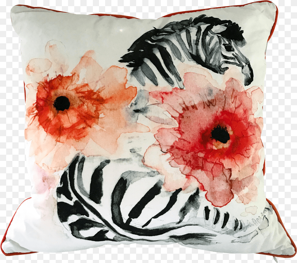 Watercolor Painting Of Zebra On A High Quality Pillow Anthropologie Zebra Pillow Free Png