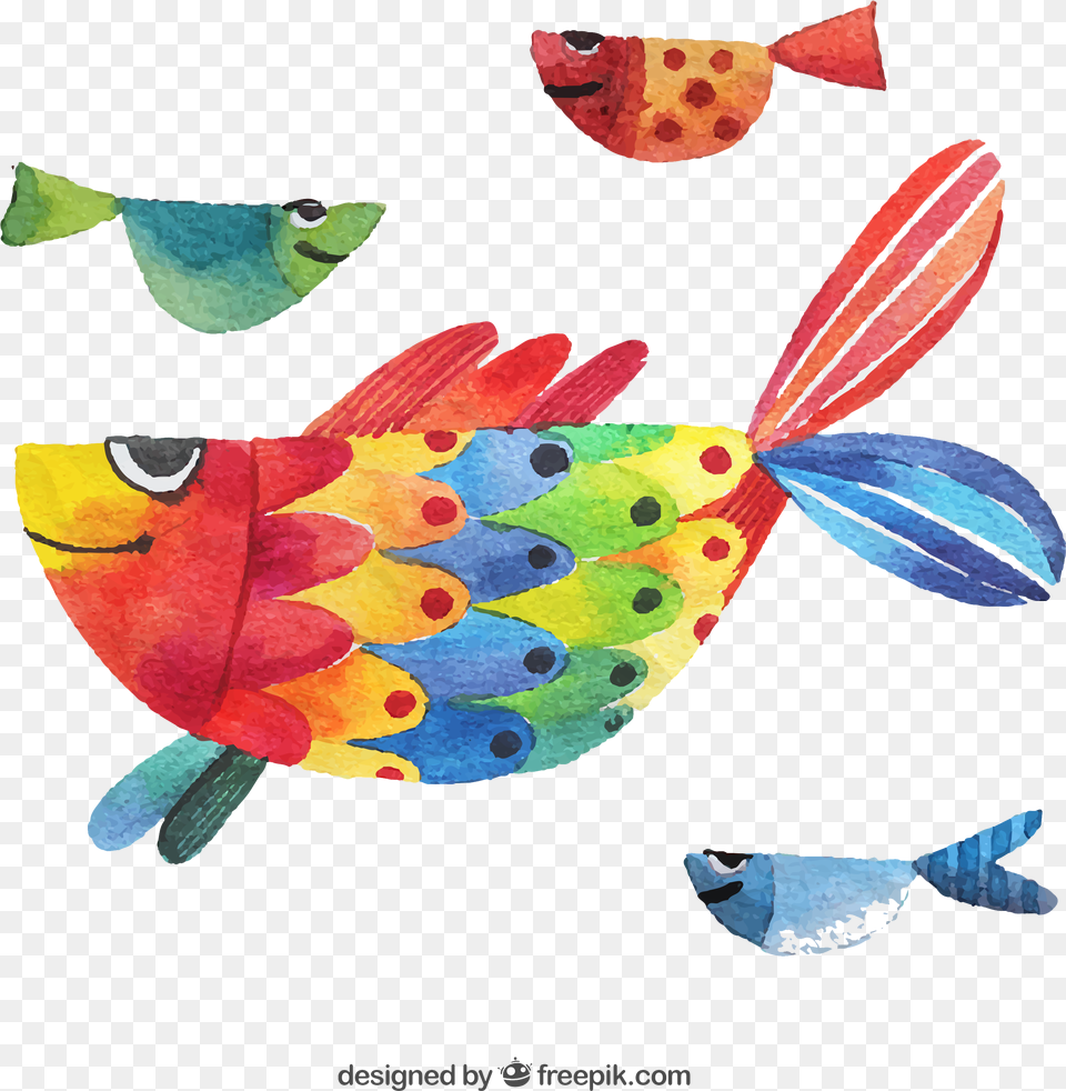 Watercolor Painting Poster Illustration Jesspad U Shape Travel Pillow Watercollor Smiling Fish, Animal, Sea Life, Bird Free Png Download