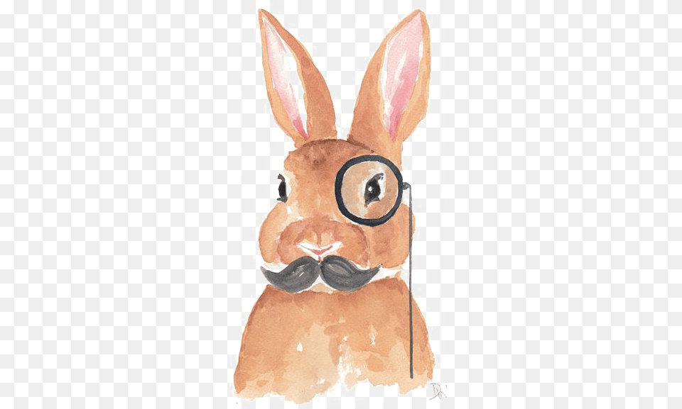 Watercolor Painting Rabbit Transprent Monocle Rabbit, Animal, Mammal, Fish, Sea Life Free Png Download