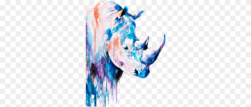 Watercolor Painting Rhino, Animal, Wildlife, Mammal, Adult Png