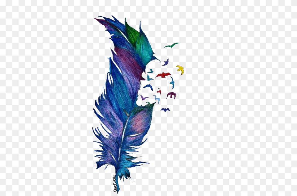 Watercolor Painting Tumblr Tattoo Feather Watercolor, Animal, Bird, Art, Pattern Free Png Download