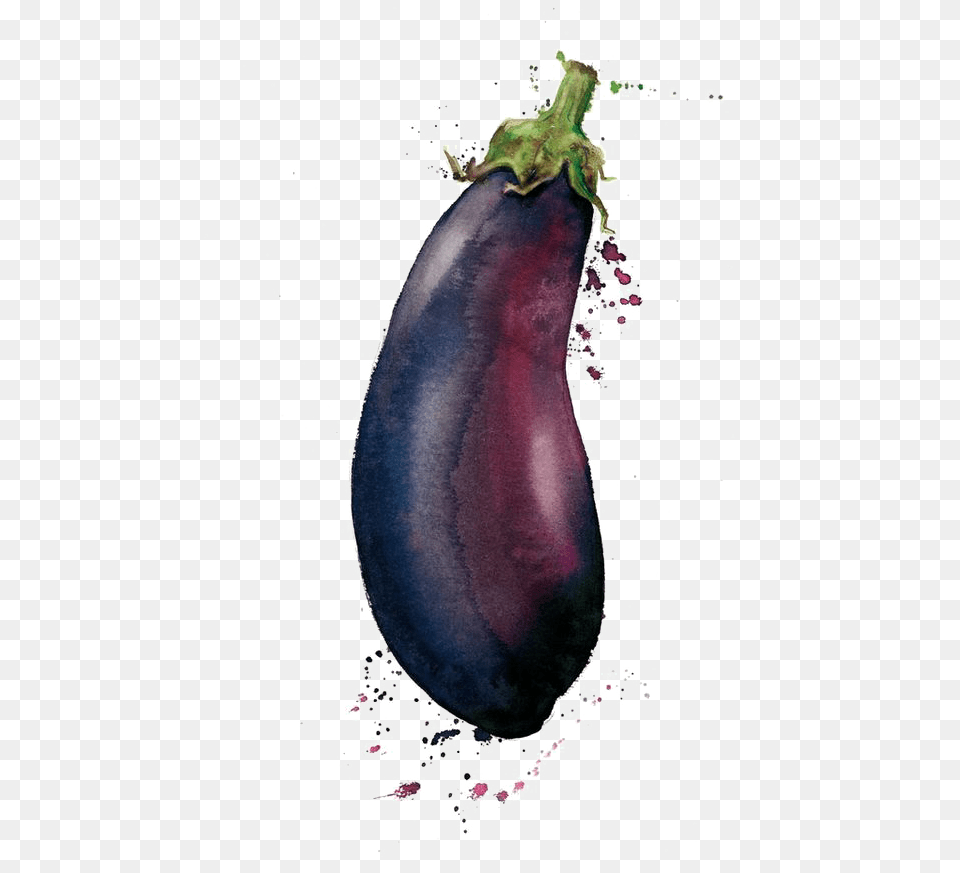 Watercolor Painting Vegetable Drawing Illustration Eggplant Watercolor Painting, Food, Produce, Plant, Person Free Png