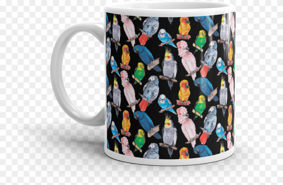 Watercolor Parrot Mug Watercolor Painting, Cup, Animal, Bird, Beverage Free Png