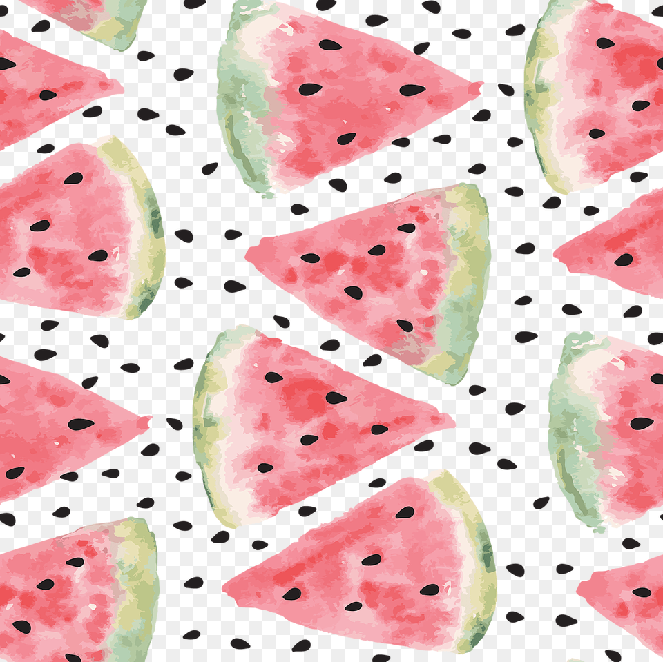 Watercolor Pattern Background Watermelon, Food, Fruit, Plant, Produce Free Png Download