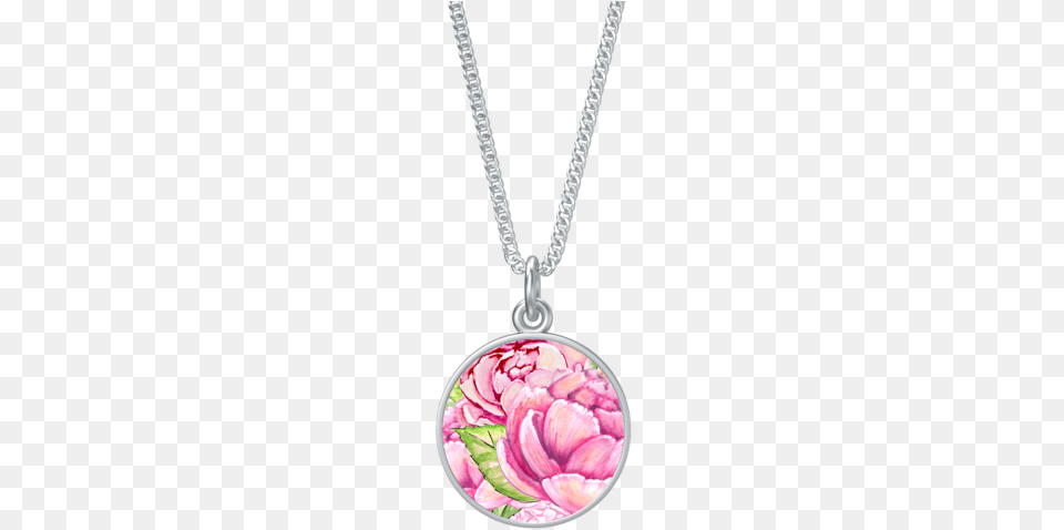 Watercolor Peony 16quot Chain Necklace Necklace, Accessories, Jewelry, Pendant, Smoke Pipe Png