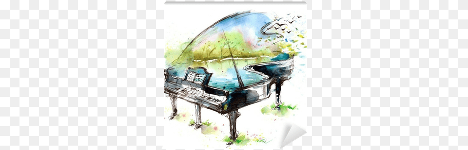 Watercolor Piano, Grand Piano, Keyboard, Musical Instrument Png