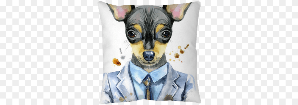 Watercolor Portrait Of Toy Terrier In A Suit Throw Desenhos Para Aquarela, Accessories, Person, Man, Male Png Image