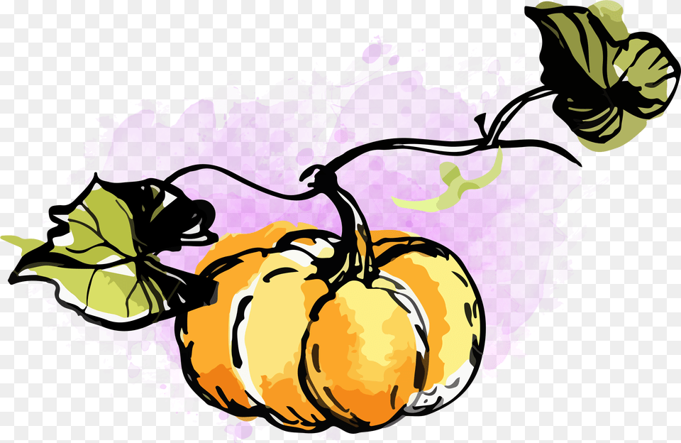 Watercolor Pumpkin Clipart Free Watercolor Fall Clipart Watercolor Fall Clipart Free, Purple, Art, Graphics, Food Png Image