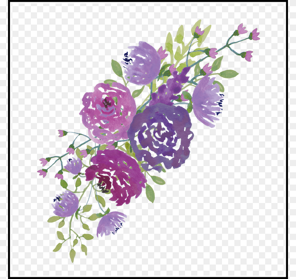 Watercolor Purple Flowers, Art, Floral Design, Flower, Graphics Png