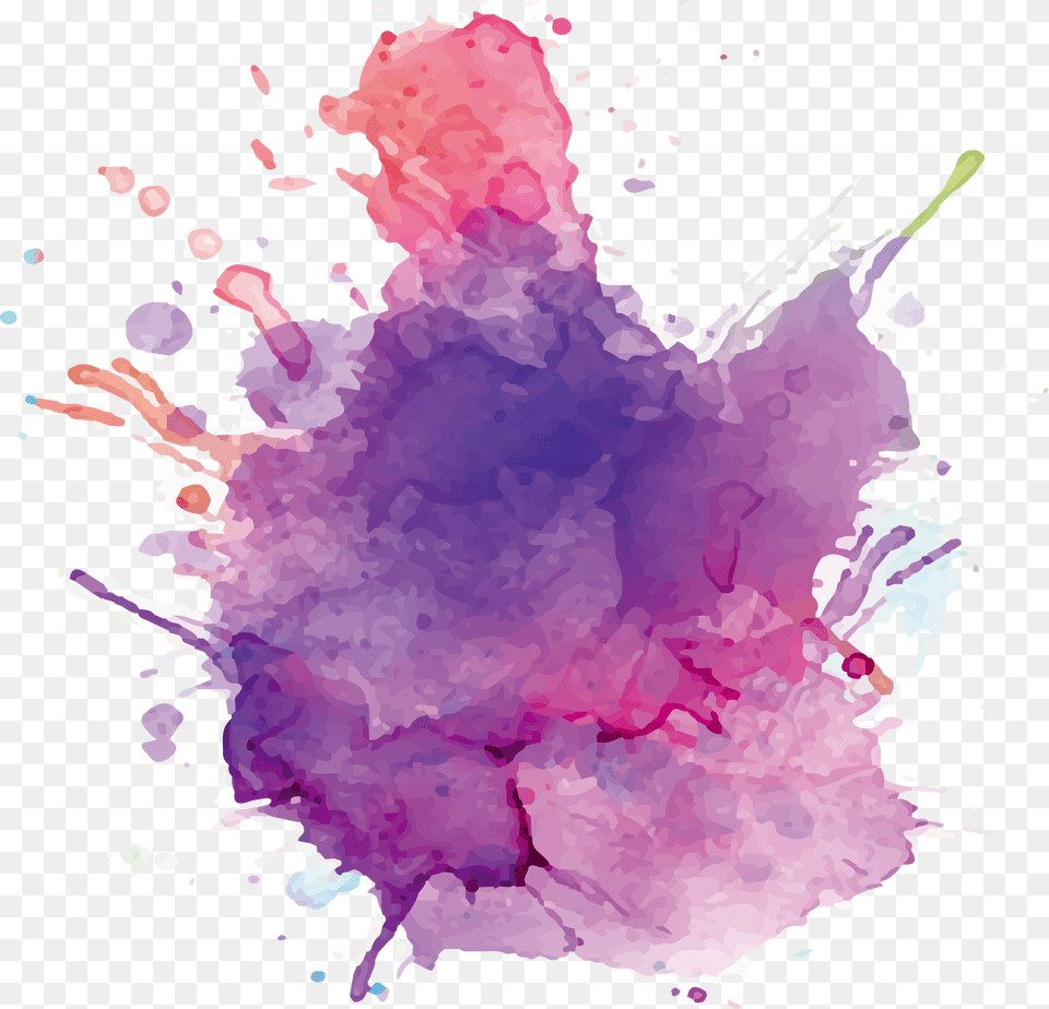 Watercolor Purple Paint Splatter, Art, Graphics, Stain Png