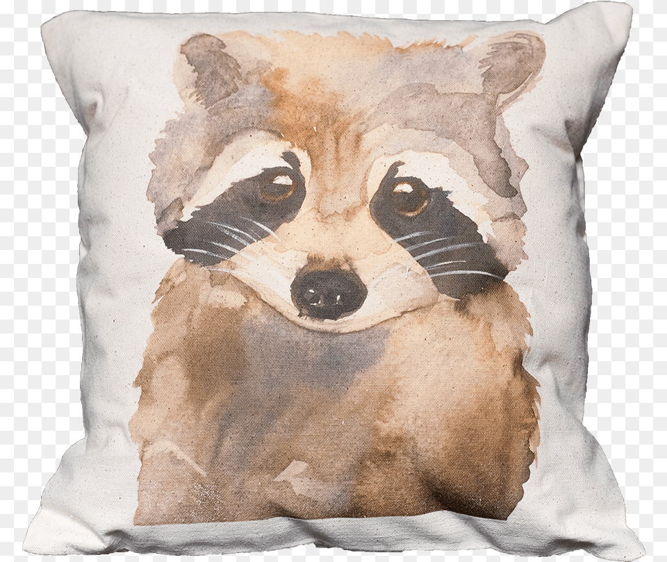 Watercolor Raccoon Cushion, Pillow, Home Decor, Adult, Wedding Free Png