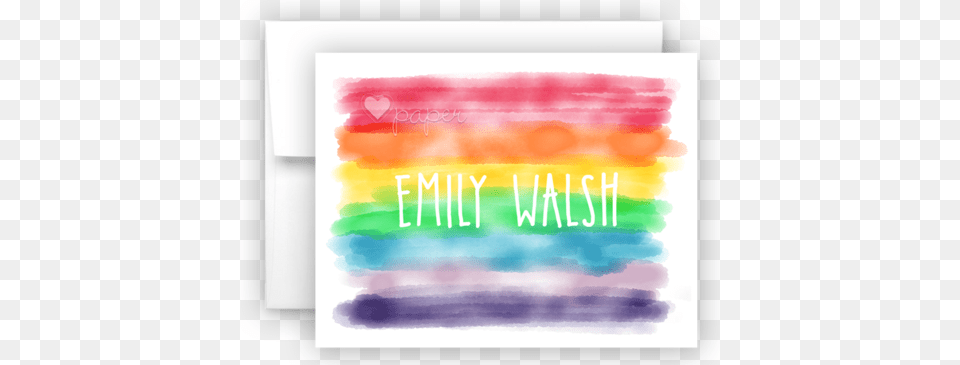 Watercolor Rainbow Stripes Thank You Cards Note Card Clip Art, Text Free Transparent Png