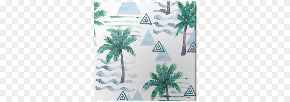 Watercolor Seamless Pattern Arembepe, Tree, Plant, Palm Tree, Vegetation Png