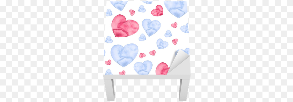 Watercolor Seamless Pattern With A Pattern Of Pink Watercolor Painting, Heart, Furniture Free Transparent Png