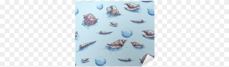 Watercolor Seamless Pattern With A Pattern Watercolor Painting, Animal, Invertebrate, Sea Life, Seashell Free Png Download