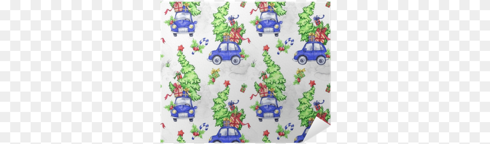 Watercolor Seamless Pattern With Cartoon Holidays Cars Illustration, Car, Transportation, Vehicle, Art Free Transparent Png