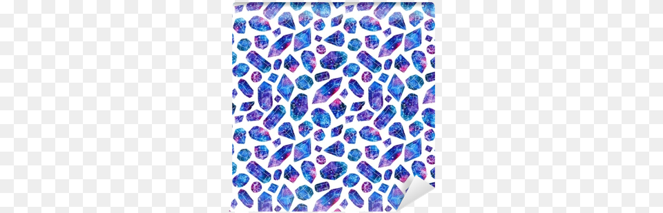 Watercolor Seamless Pattern With Galaxy Crystals Wall Galaxy Crystal Background, Accessories, Gemstone, Jewelry, Mineral Free Png Download