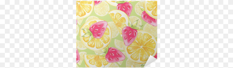 Watercolor Seamless Pattern With Lemon Slice Motif, Food, Fruit, Plant, Produce Free Transparent Png